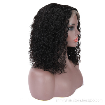 Women Lace Frontal 13*4 Wig For Beginners 1b Indian Natural Color Hair Remy Short Bob Cut Wholesale Indian Kinky Curly Wig